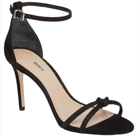 Schutz Rhana Black Ankle Strap Spring and Summer High Heels Size 8 - Picture 2 of 6